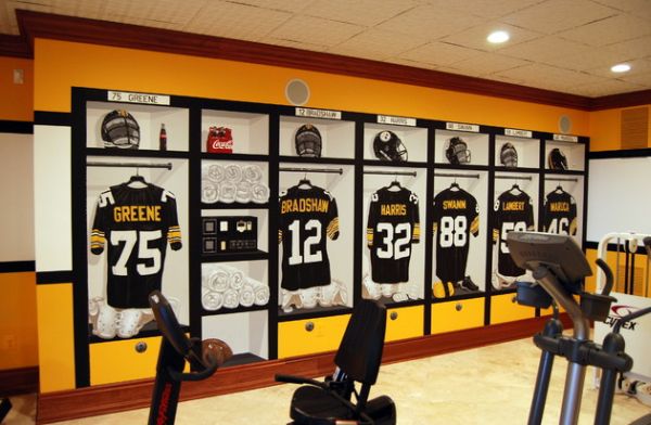 Pittsburgh Steelers 1970's Locker Room Mural inside the Home Gym