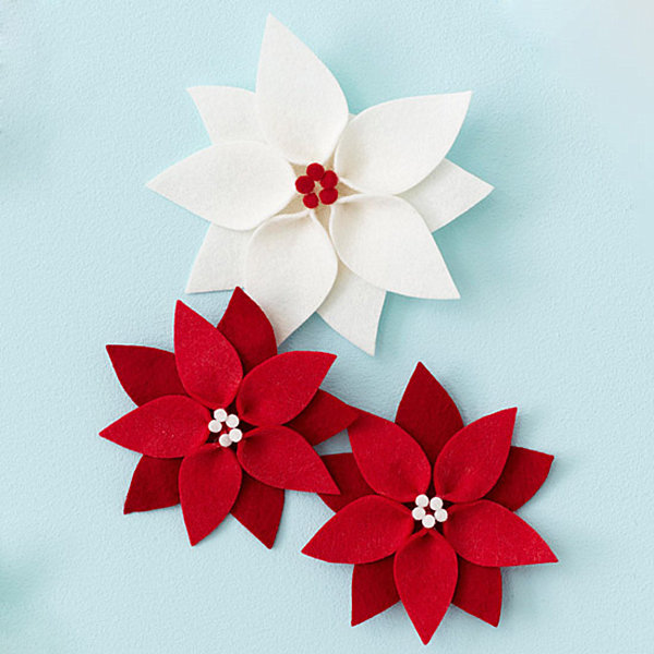 Poinsettia felt ornament