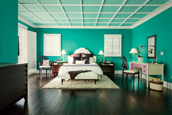 Radiant teal bedroom