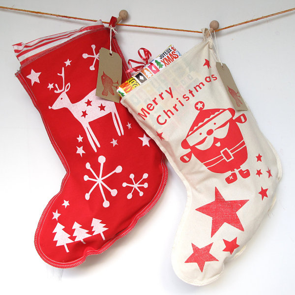 Retro holiday stockings