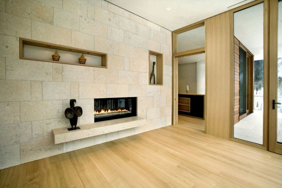 Sleek and stylish fireplace