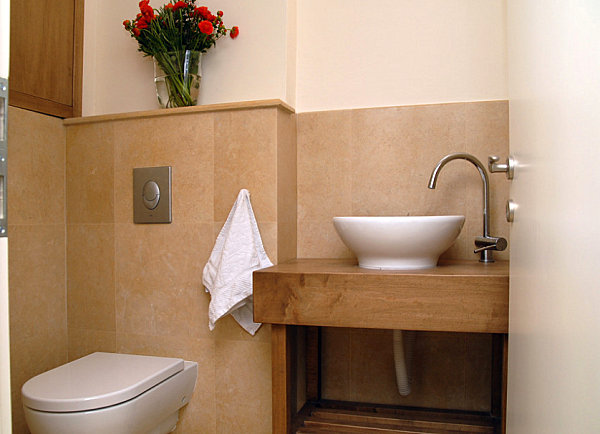 Small guest bath with clean-lined design