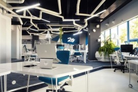 Imaginative Spaceship-Themed Office With A Touch of Sustainability