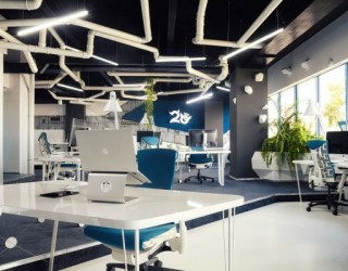 Imaginative Spaceship-Themed Office With A Touch of Sustainability