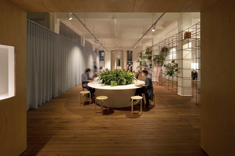 Stylish waiting area inside the Sydney Salon