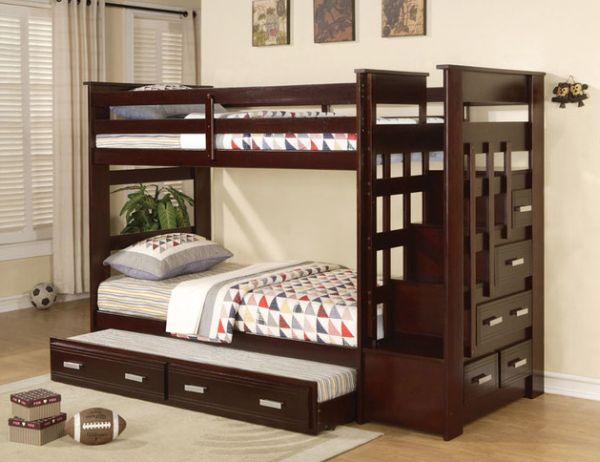 double deck bed design with study table