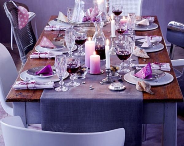 Use candles to add warmth to the table setting