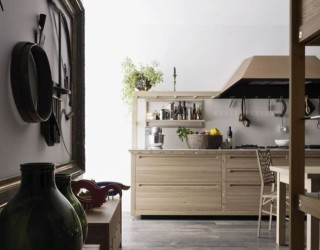 Sleek Kitchen Design With Wooden Inlays by Gabriele Centazzo