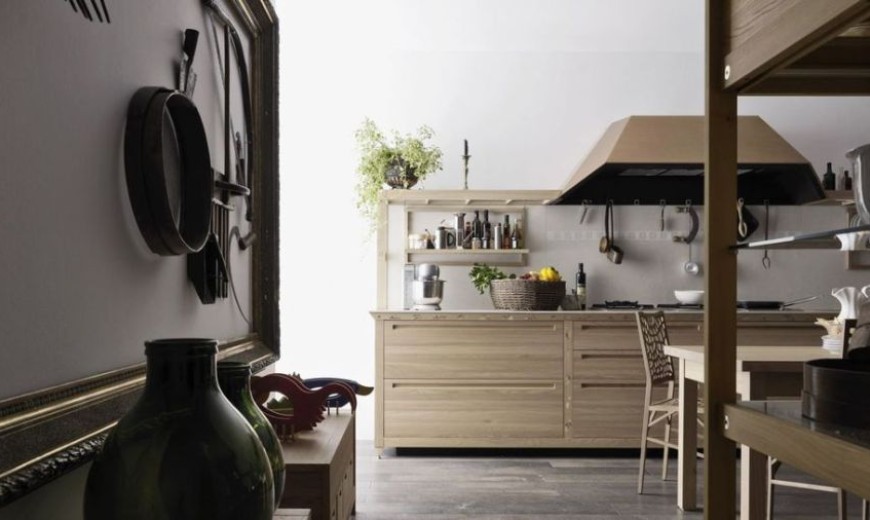 Sleek Kitchen Design With Wooden Inlays by Gabriele Centazzo