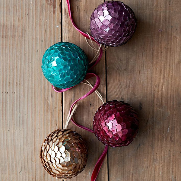 Vibrant glittering ornaments