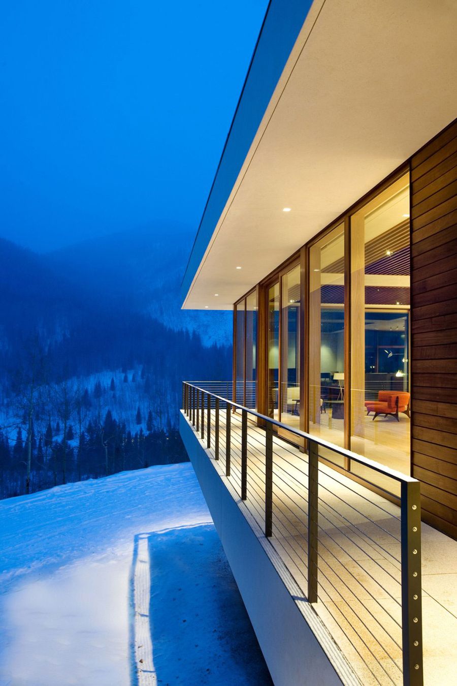 View from the balcony of the Linear House in Aspen, Colorado