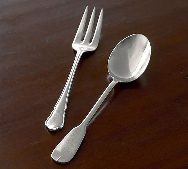 Vintage-style flatware serving set