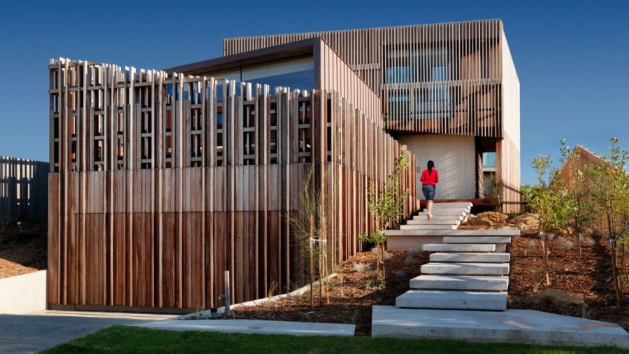 Walkway leading to the entrance of the Australian home