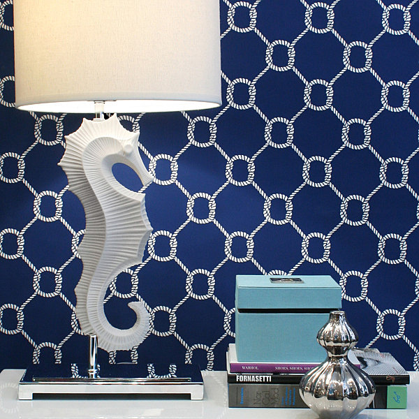 White seahorse table lamp