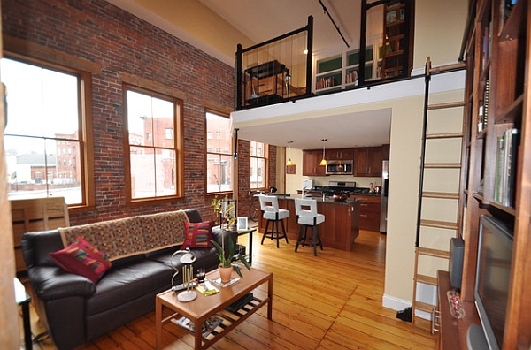 A simple mezzanine level transforms the apartment into a loft