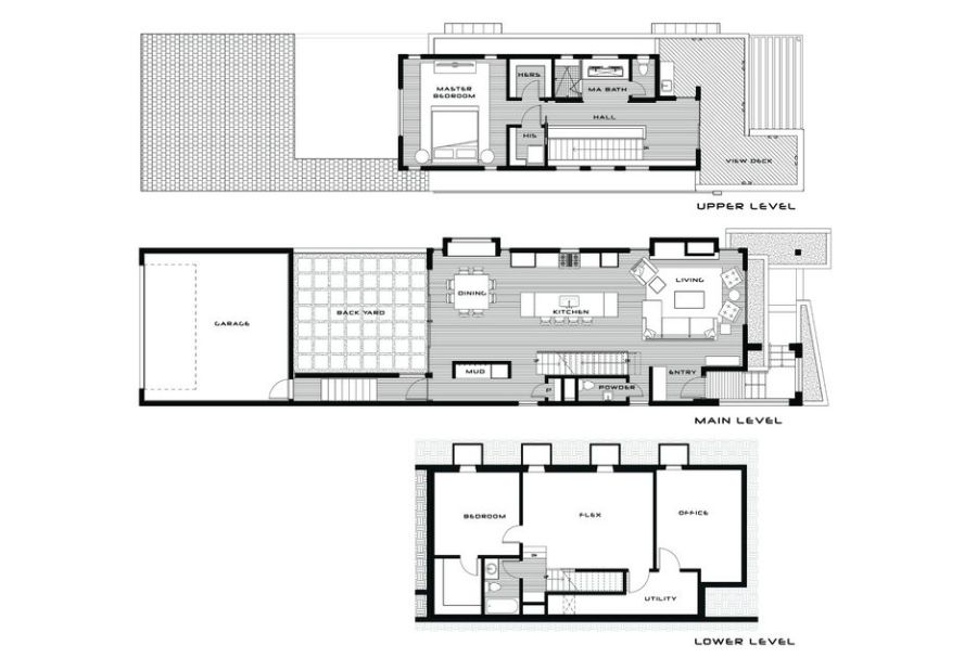 Architectural plans for a spacious modern house