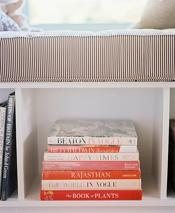 Book display in under-seat storage