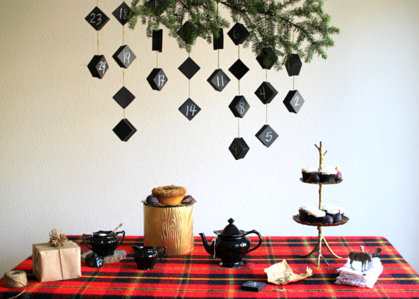 Chalkboard paint advent calendar