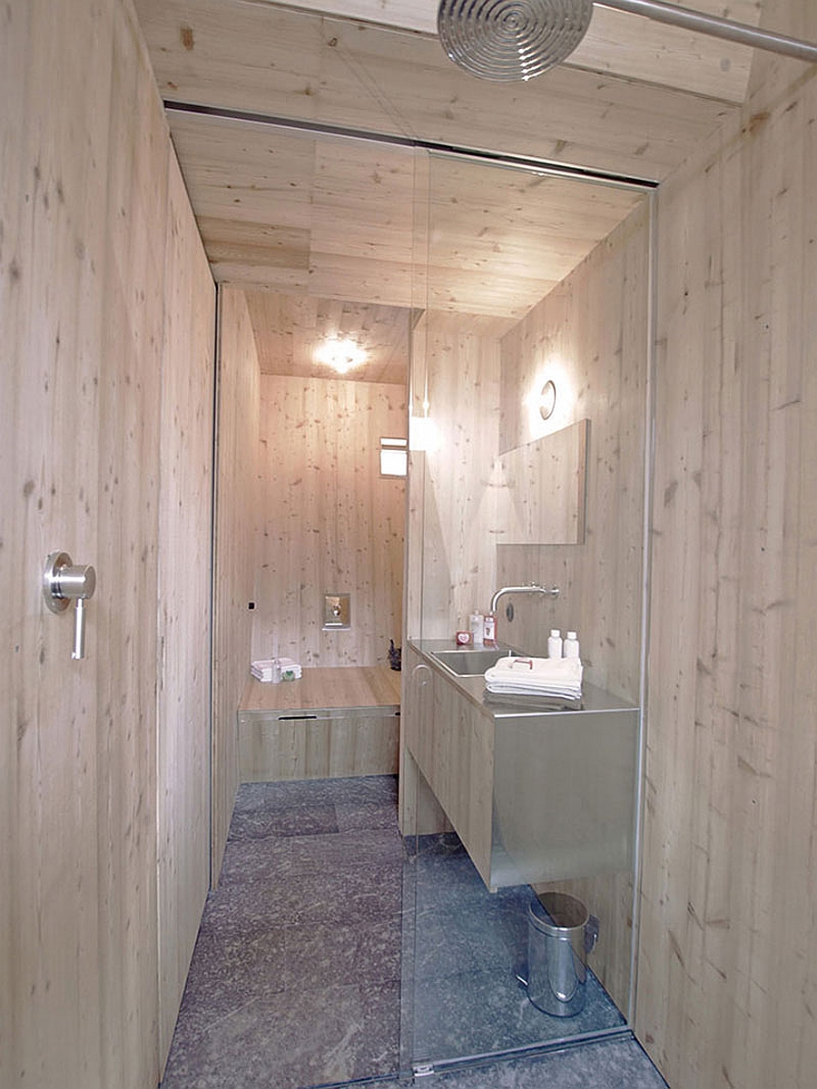 Compact bathroom and shower area