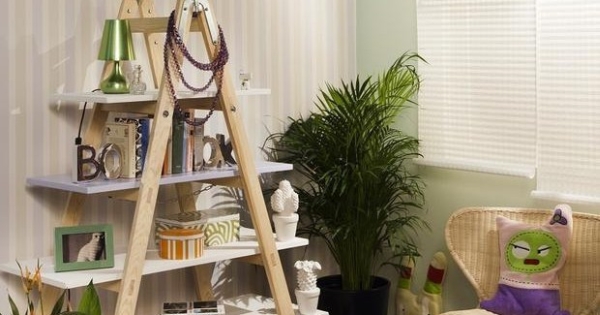 DIY ladder shelf idea for the modern home