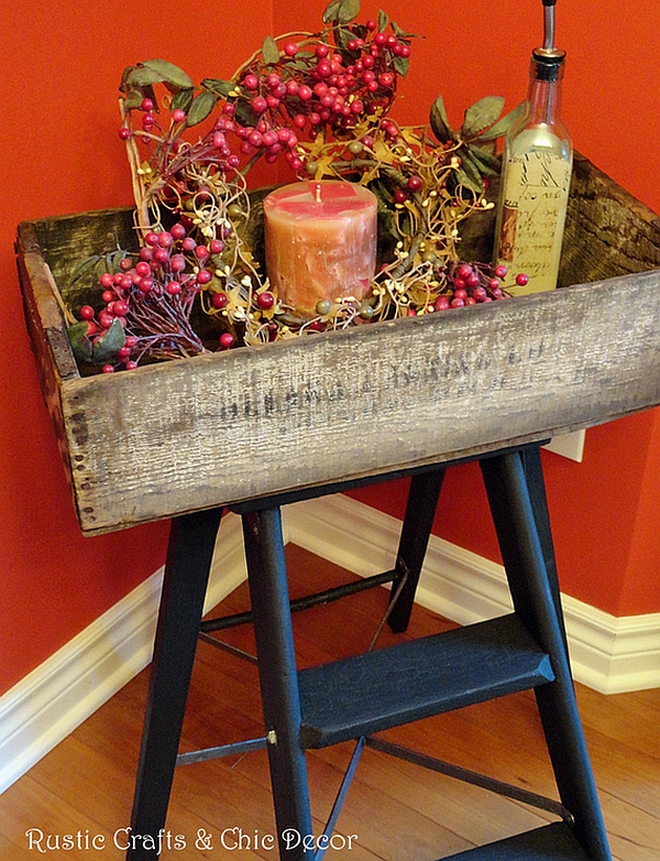 DIY ladder tray table ushers in a rustic look