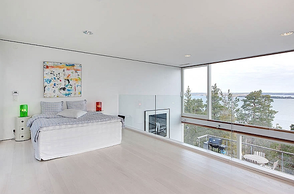 Elegant mezzanine level used as an additional bedroom