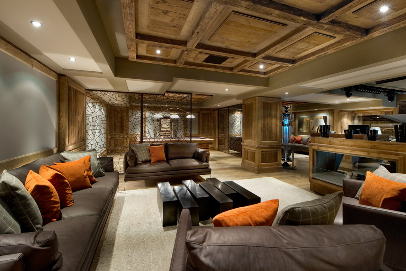 Elegant seating space inside Chalet Edelweiss