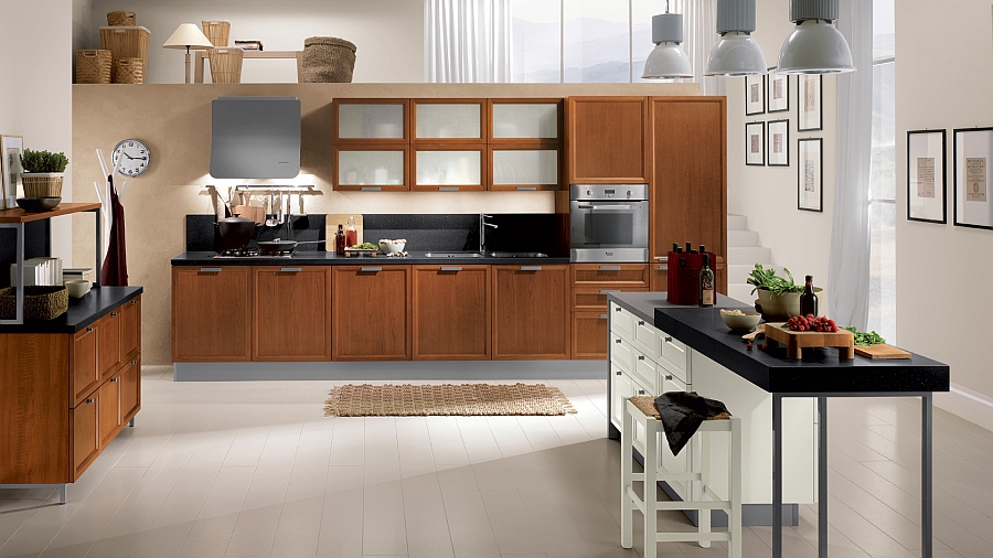 Ergonomic modern kitchen with plenty of shelf space