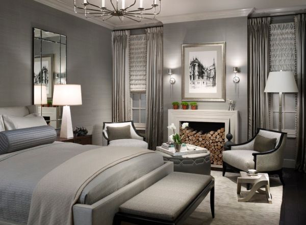 Exquisite grey bedroom looks relaxing as well