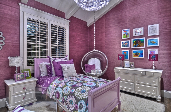 Exquisite kids' bedroom in purple