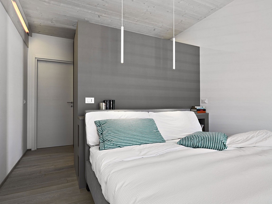 Exquisite modern bedroom in grey with minimalist design