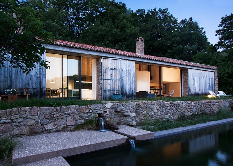 Facade of the rusyic renovated Spanish home