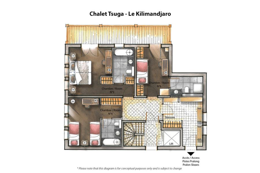 Floor plan of luxurious French Chalet