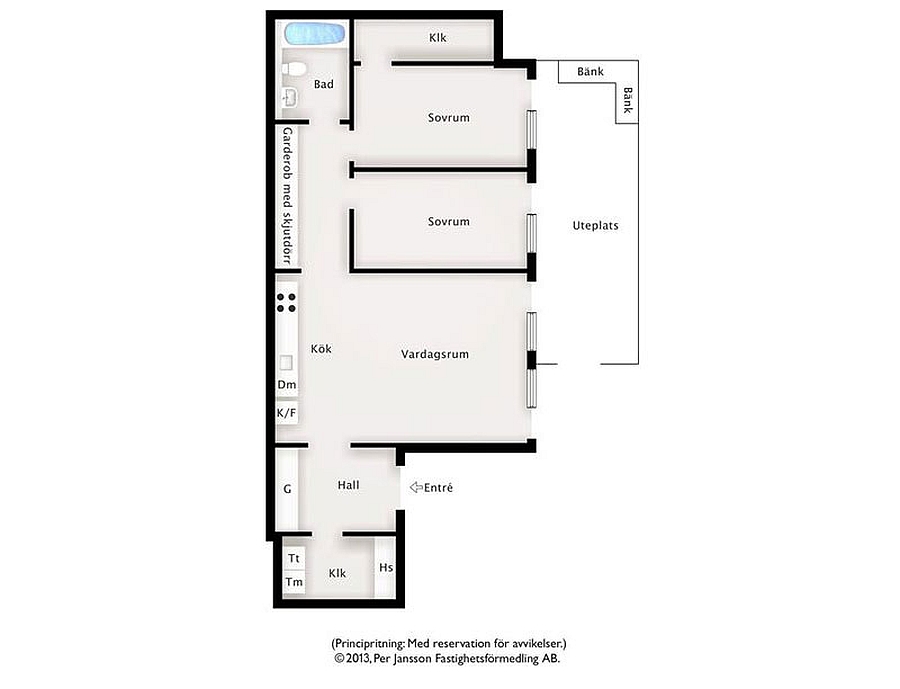 Floor plan of the chic swedish apartment