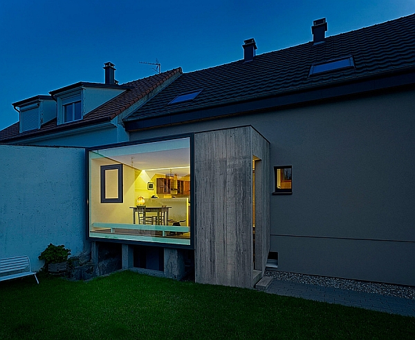 Glass cube home extension in St. Louis, Eastern France