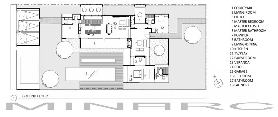 Ground level floor plans of the Appleton Living Residence