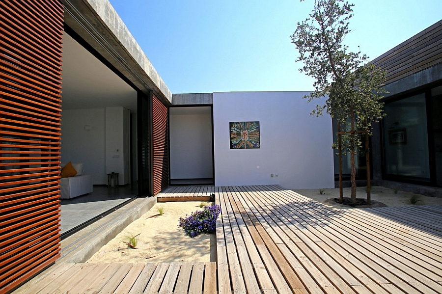 Interior courtyard complements the stylish villa