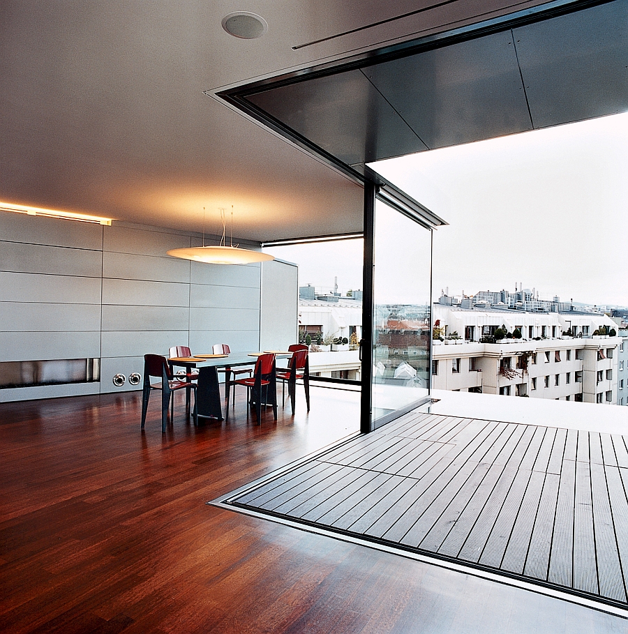 Light weight steel skeleton of contemporary Vienna Penthouse