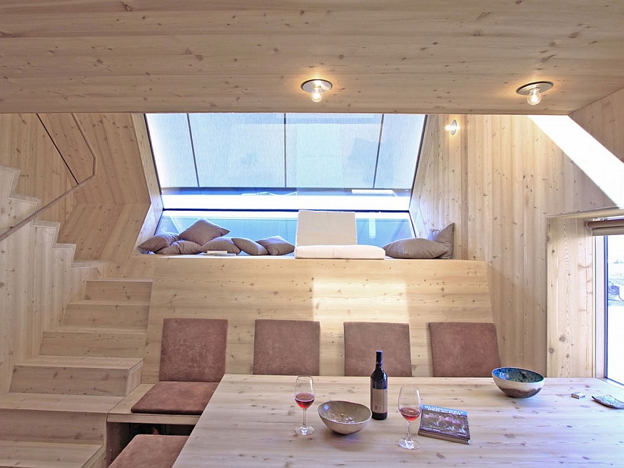 Loft bedroom inside the small holiday home