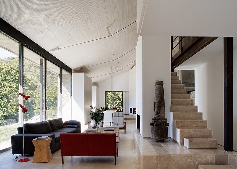 Modern interiors of the renovated countryside house