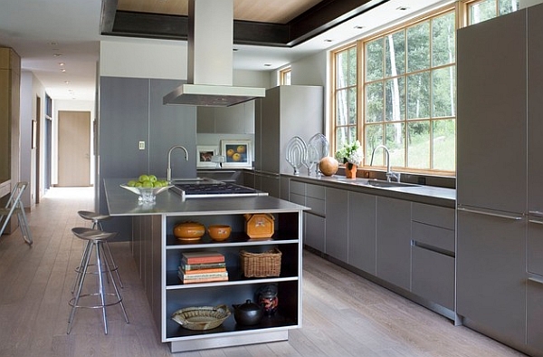 Modern kitchen with metallic surfaces