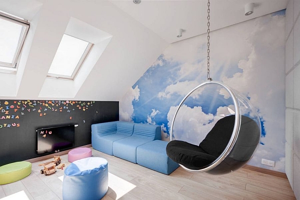 Modern playroom with the Bubble Chair