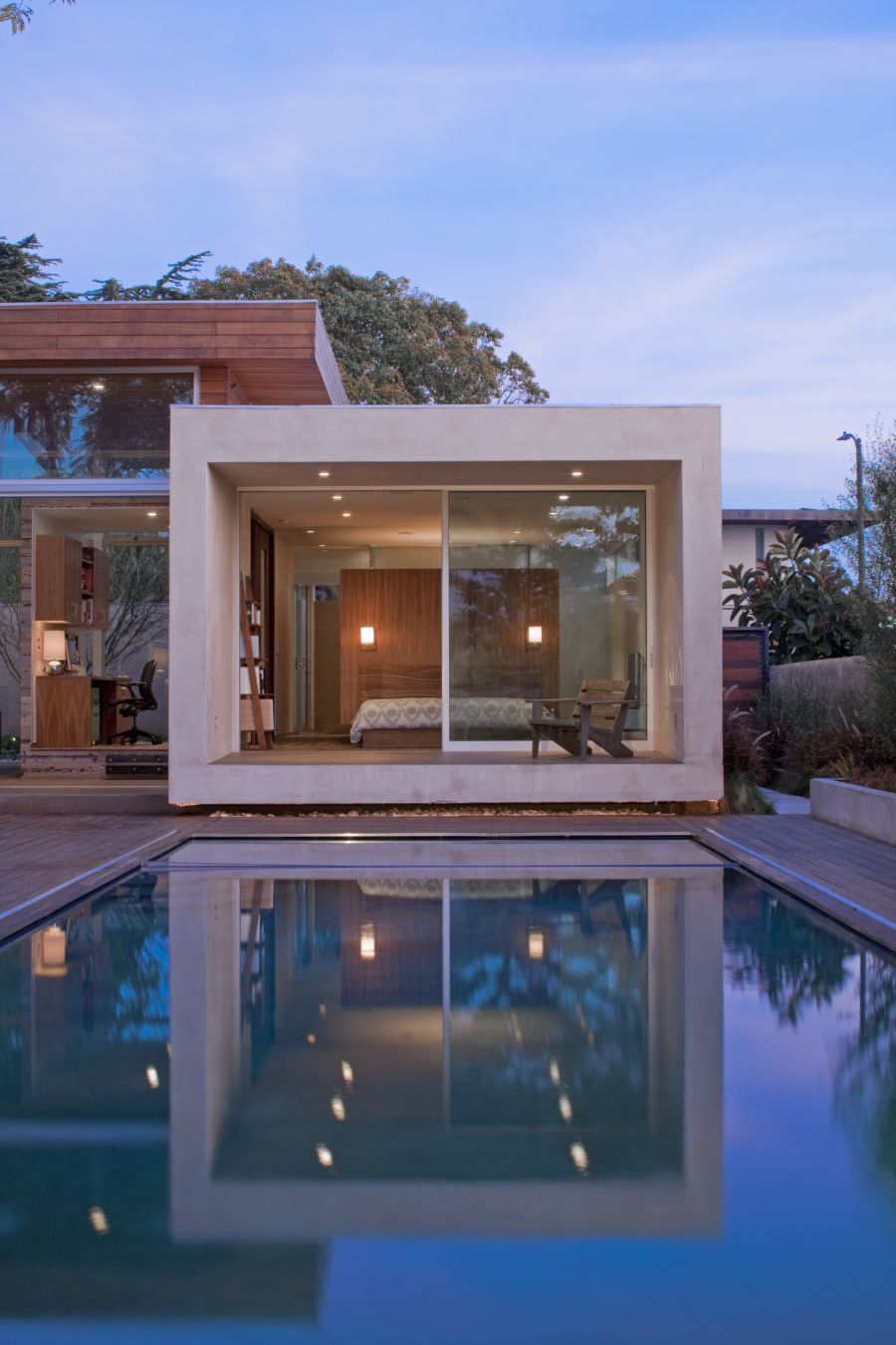 Outdoor pool with deck space