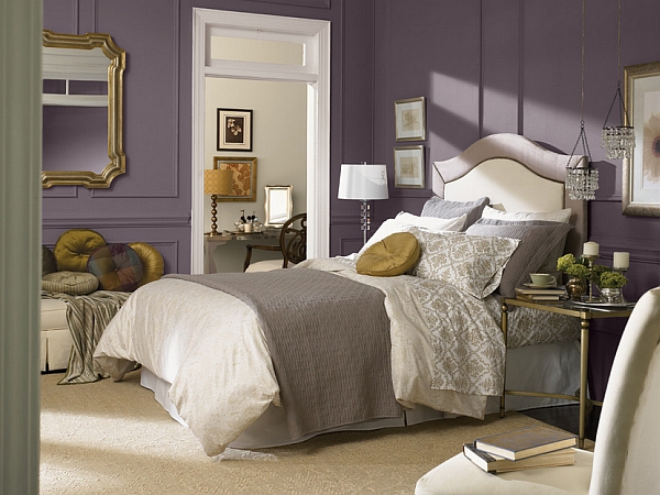 Purple is the picture-perfect color for a luxurious bedroom