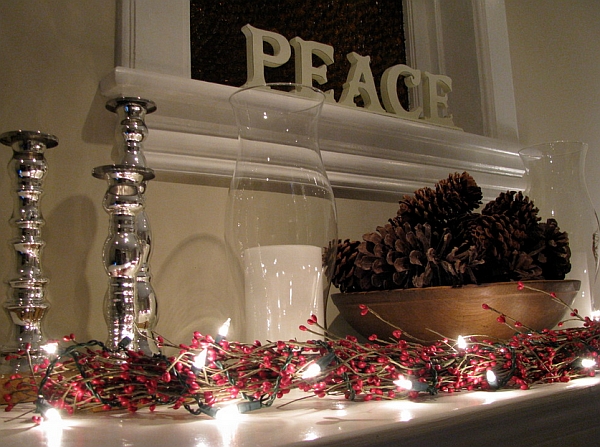 Red berries and natural pine cones make fabulous Christmas ornaments