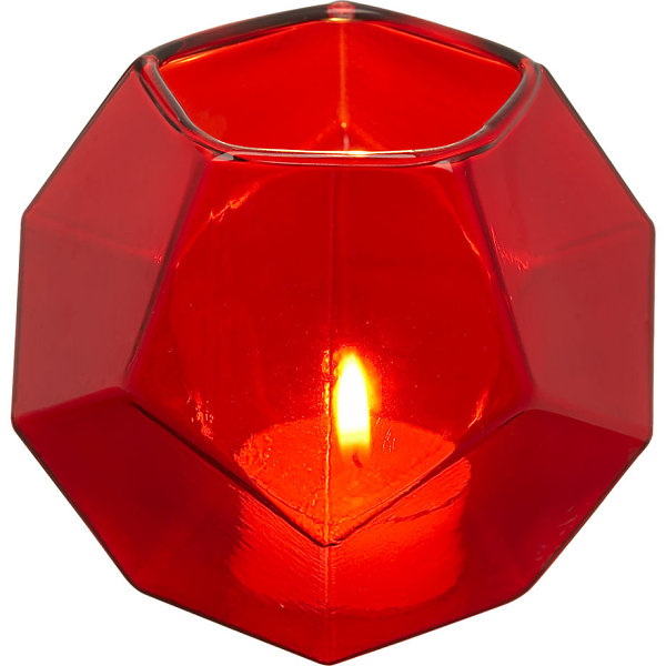 Red glass candleholder