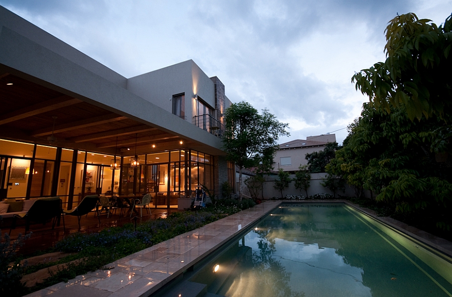 Refreshing pool connected with the patio