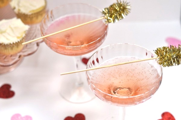 Rosewater and champagne cocktail