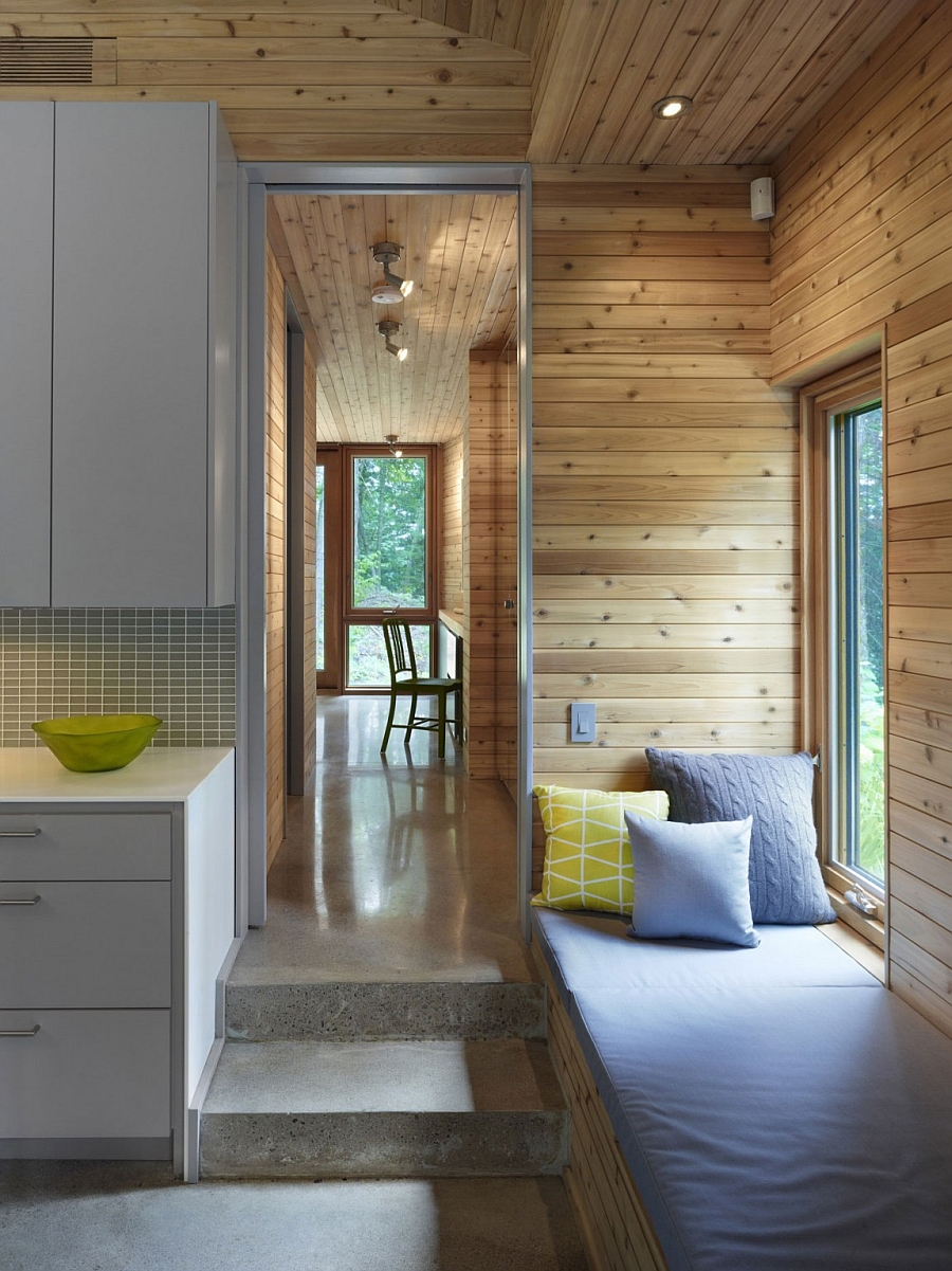 Rustic wooden walls of the cabin house