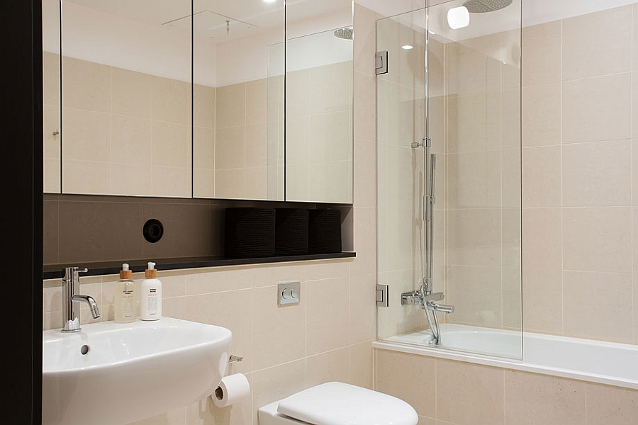 Sleek contemporary bathroom in white